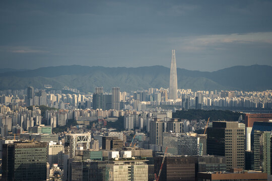 Aerial view of Seoul city