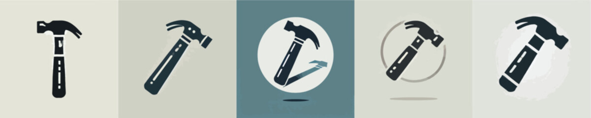 vector collection of hammer silhouettes