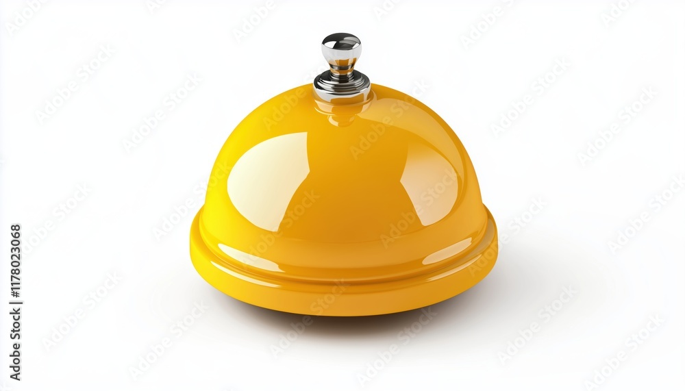 Aufkleber Vivid Bell Notification Icon In Realistic Colour On A White Background- Eye-Catching Design Element For Various Applications And Platforms.