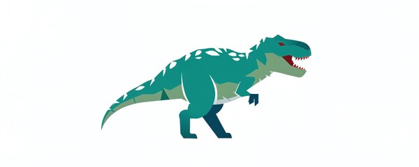 Obraz premium Colorful cartoon dinosaur illustration showcasing a playful design in a simplistic style