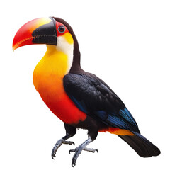 Colorful toucan perched with vibrant plumage