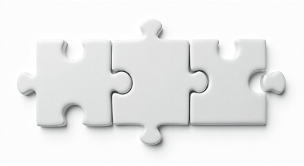 Obraz premium white puzzle piece, puzzle, jigsaw, piece, 3d, solution, business, connection, concept, success, part, team, teamwork, game, idea, four, link, strategy, toy, group, pieces, illustration, join, design,