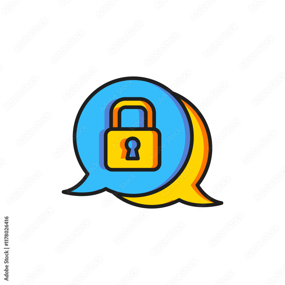 Aufkleber color cyber security icon isolated on white background. closed padlock on digital circuit board. saf