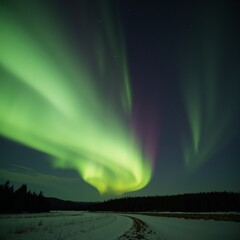 A captivating stock image showcasing Aurora Borealis Northern Lights in the Earths magnetic atmosphere