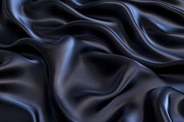 Obraz premium High-quality image of black satin fabric texture