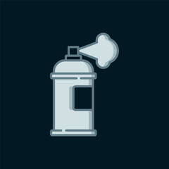 Line Paint spray can icon isolated on black background. Flat filled outline style with shadow. Vector