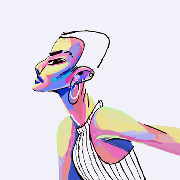 Side profile portrait of a woman