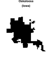 Fototapeta premium Oskaloosa (Iowa) blank outline map