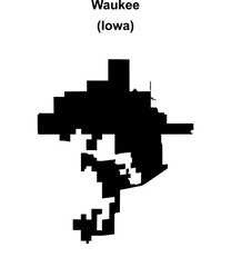 Waukee (Iowa) blank outline map