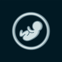 Obraz premium Line Baby icon isolated on black background. Flat filled outline style with shadow. Vector