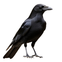 Black bird standing elegantly on the ground