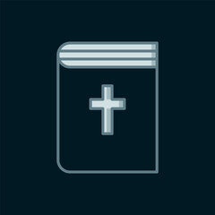 Line Holy bible book icon isolated on black background. Flat filled outline style with shadow. Vector