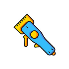 Color Electrical hair clipper or shaver icon isolated on white background. Barbershop symbol. Flat filled outline style with shadow. Vector