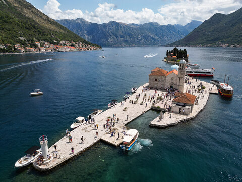 Orthodox Church on Island in Kotor Bay