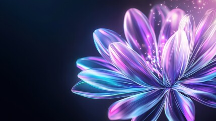 Fototapeta premium Vibrant Abstract Flower Blooming in a Dreamy, Colorful Space