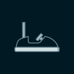 Line Bumper car icon isolated on black background. Amusement park. Childrens entertainment playground, recreation park. Flat filled outline style with shadow. Vector