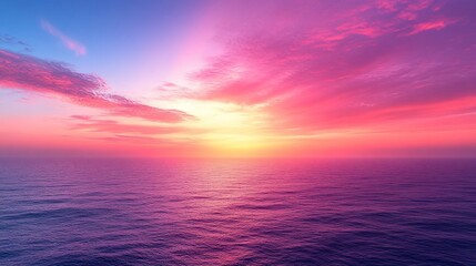 Serene Sunset Over Calm Ocean Waters