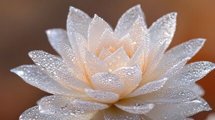 Delicate Water Lily Glimmering with Dew Drops at Dawn