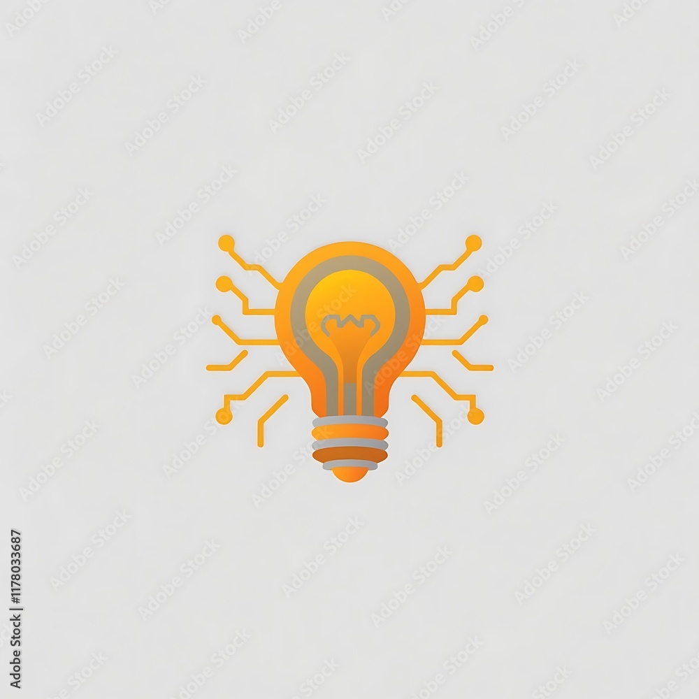 Poster illuminating innovation: a stylized lightbulb icon, seamlessly integrated with circuit board pattern