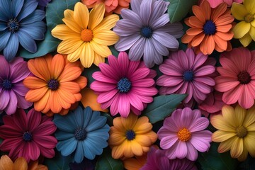 Fototapeta premium A bouquet of vibrant flowers, suitable for use in articles about gardening or as a decorative element