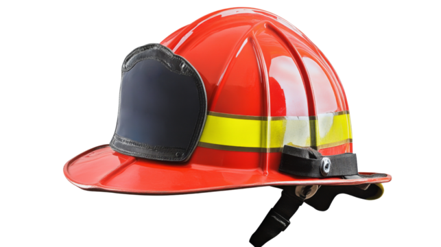 Firefighter helmet, isolated on transparent or white background