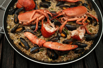 lobster and mussels seafood rice