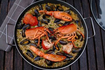 lobster and mussels seafood rice