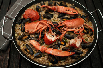 lobster and mussels seafood rice