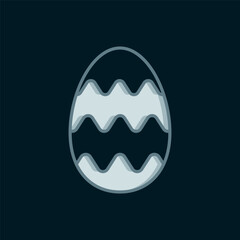 Line Easter egg icon isolated on black background. Happy Easter. Flat filled outline style with shadow. Vector