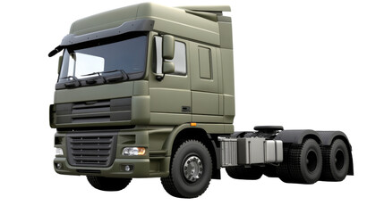 Modern new military truck, isolated on transparent background