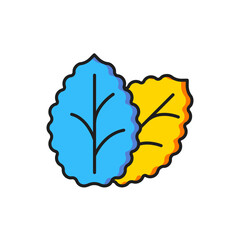 Color Tobacco leaf icon isolated on white background. Tobacco leaves. Flat filled outline style with shadow. Vector