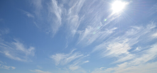 Panorama very beautiful clouds and blue sky