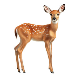 Fototapeta premium Young fawn standing gracefully in a meadow