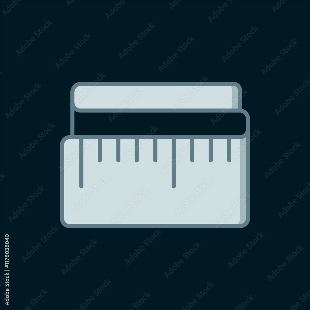 Poster line tape measure icon isolated on black background. measuring tape. flat filled outline style with 