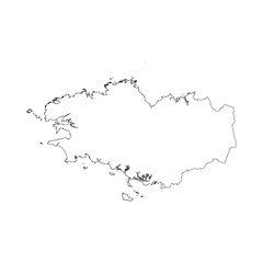 Bretagne region blank outline map