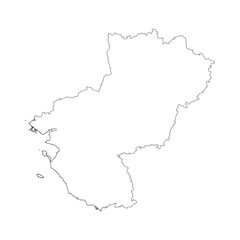 Pays de la Loire region blank outline map