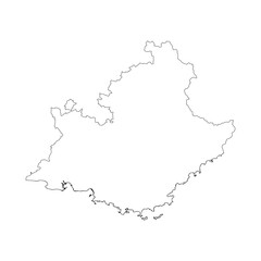 Provence-Alpes-Cote d Azur region blank outline map