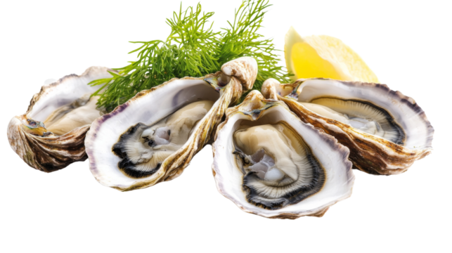Oysters, isolated on transparent background