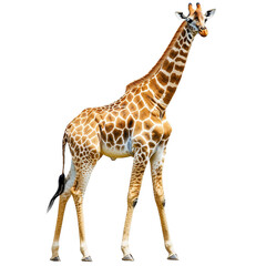 Giraffe standing in a natural environment