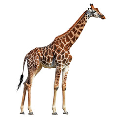 Giraffe poised against a simple backdrop