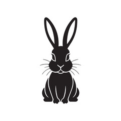rabbit dog silhouette vector line art logo design