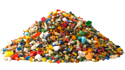 Pile of garbage, isolated on transparent background