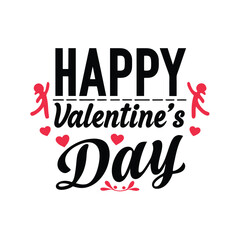 Happy valentine's day vector silhouette