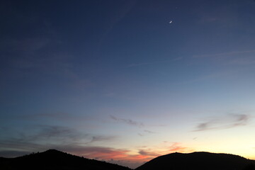 sunset over the mountains