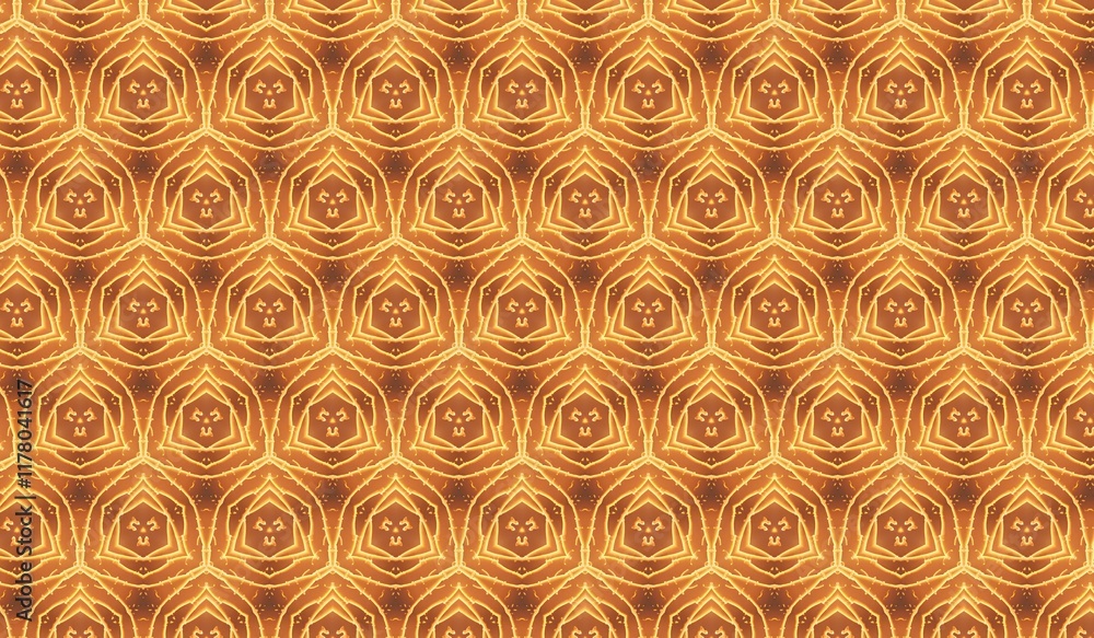 Aufkleber intricate geometric pattern with warm tones and abstract symmetry design