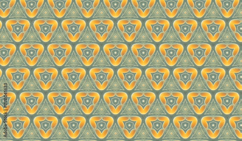 Poster seamless abstract geometric pattern with triangular motif and warm hues