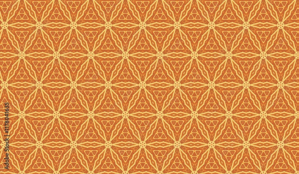 Aufkleber geometric triangle pattern with symmetrical abstract design in warm tones