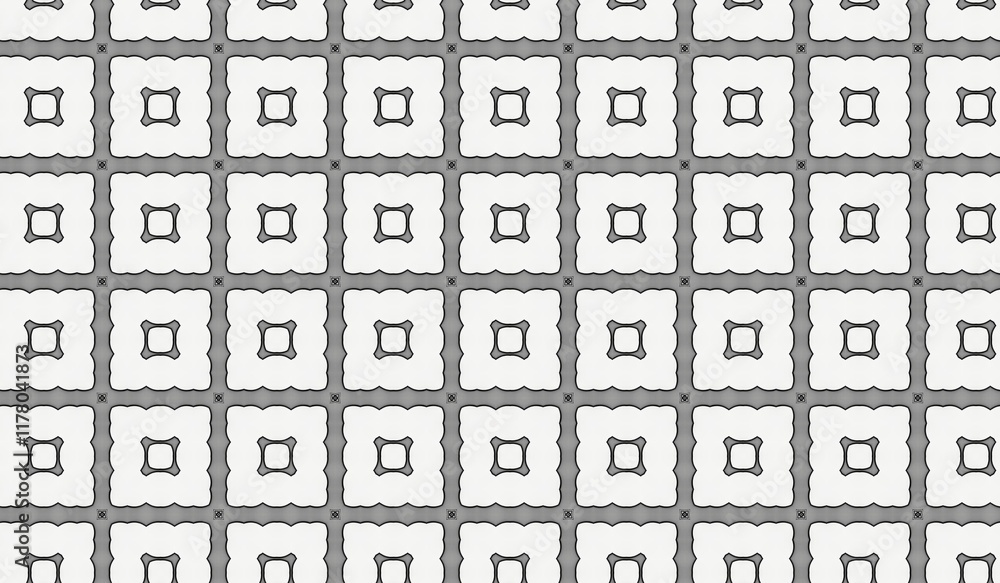 Poster seamless geometric pattern with symmetrical abstract shapes