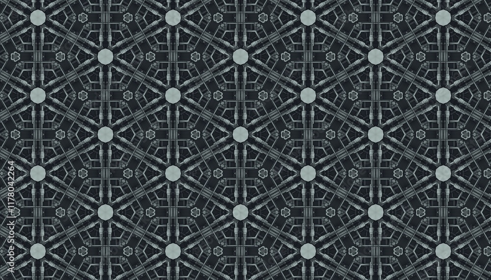Poster geometric symmetry pattern with circles and intersecting lines