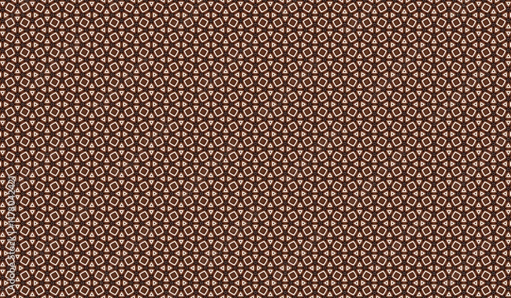 Poster geometric pattern with hexagonal shapes in brown and cream tones
